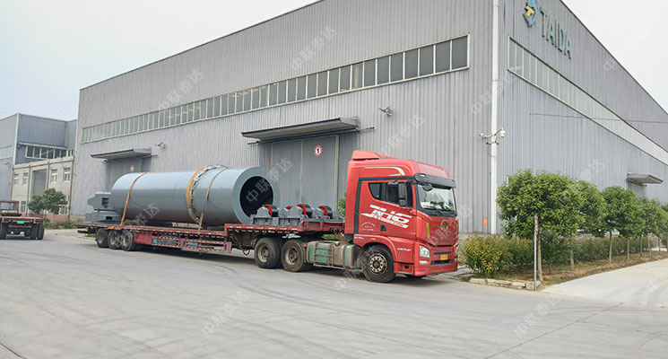 2.4×28m螢石粉烘干機發往蒙古